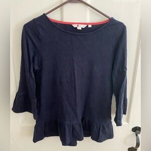 Navy linen Boden peplum top
